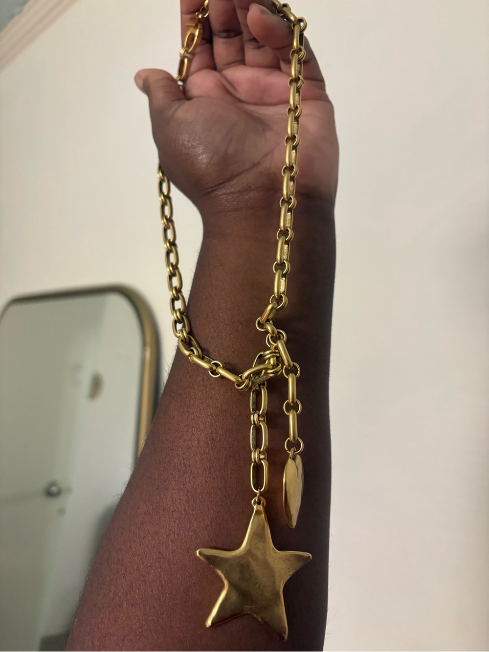 SC COLLECTION NOTTE NECKLACE; Gold Heart & Star Pendant Necklace - Women Jewelry - Picture 2 of 2